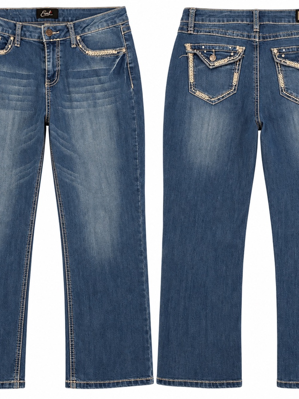 Earl Y2K Blue Mid-Rise Crop Jeans for Women- Size 12